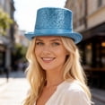 thumbnail image 3 of Glitter Top Hat Jazz Fedora Hat Vibrant Multicolor Party Costume Accessory Durable Lightweight Festive Performance Decor Fashionable Headwear 57cm/22.44'', 3 of 4