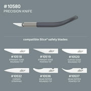 Slice 10580 Precision Knife | Unique Black Handle with Finger Grip, Precise Control, Detailed Cuts | Finger Friendly Ceramic Safety Knife Blade