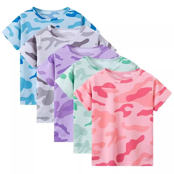 Kids Camo T-Shirt – Comfortable Outdoor Camouflage Short Sleeve Crew Neck Tee Shirt
