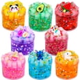 thumbnail image 1 of Paquete de 8 Jelly Cube Crunchy Slime con accesorios para niños, 1 of 7