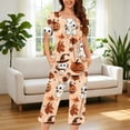 thumbnail image 2 of Enjoytime Plus Size Pajamas for Women Set Halloween Print Short Sleeve Tops Capri Pants Sleepwear Comfy Soft 2 Piece Loungewear Sets, 2 of 6