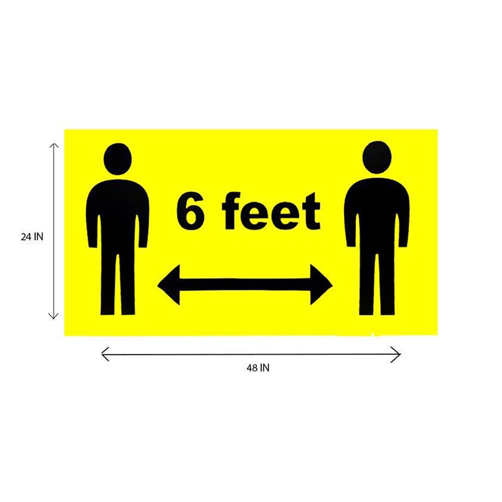 6 feet apart sign
