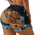 thumbnail image 2 of Vsdgher Ocean Scene with Noah's Ark print Workout Shorts for Women Seamless Soft Smooth Gym Yoga Scrunch Active Exercise Fitness Shorts, 2 of 8