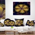 thumbnail image 4 of Designart Black Yellow Fractal Flower Pattern - Contemporary Throw Pillow - 18x18, 4 of 5