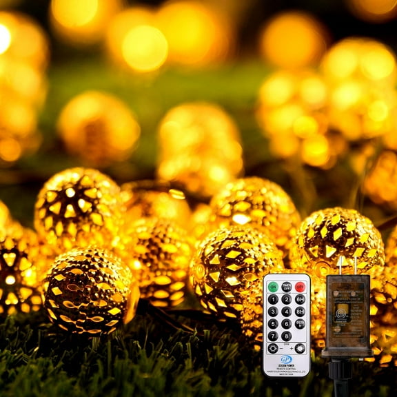 String Lights Plug-in Indoor Outdoor Waterproof 8 Modes Diwali Lights With Timer & Remote Control, Decorative Globe for Bedroom Christmas, Warm White