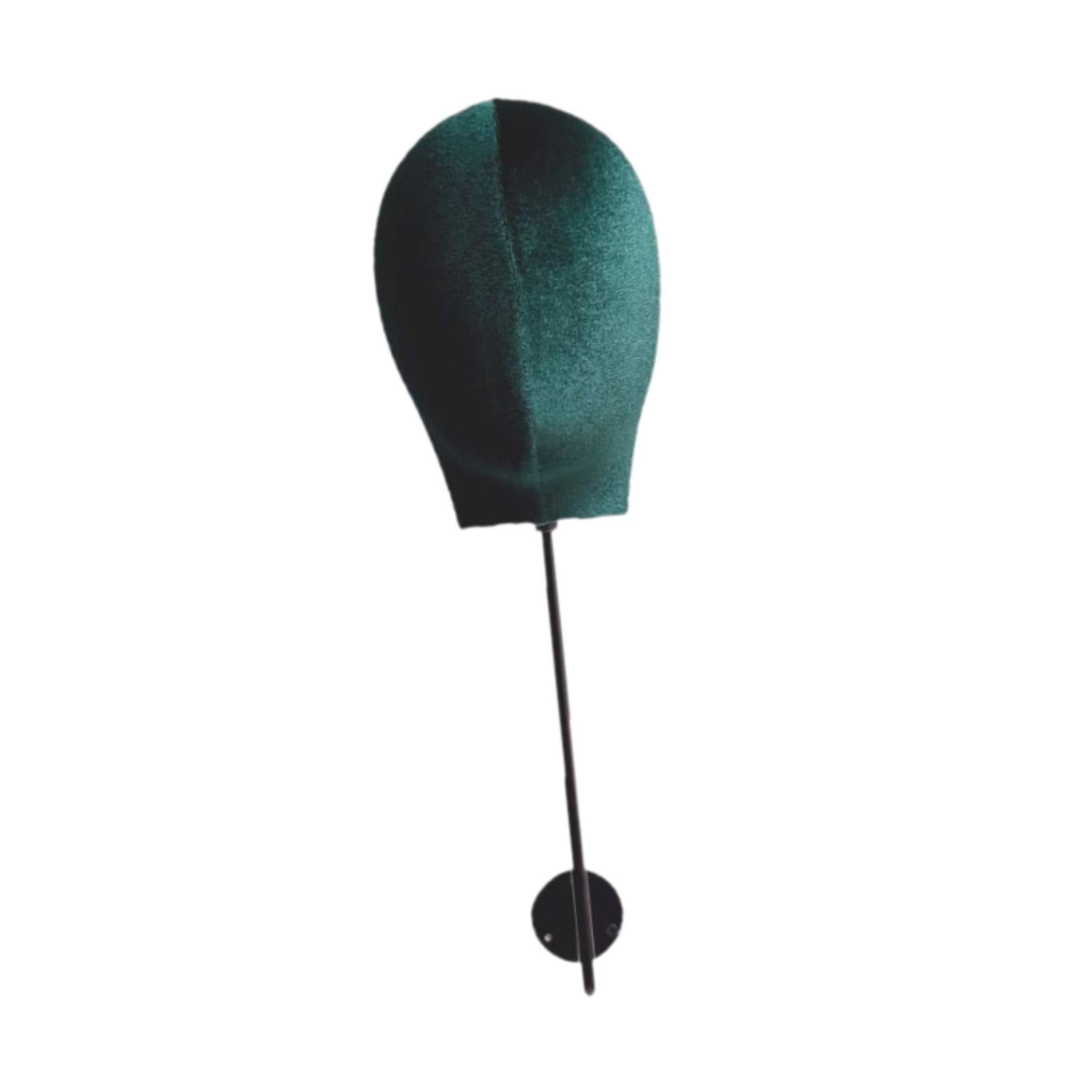 Serenable Wig Head Stand Mannequin Head Multifunctional Home Decor Hat Display Stand Holder Wigs Holder for Hats Scarves Shopping Mall Green