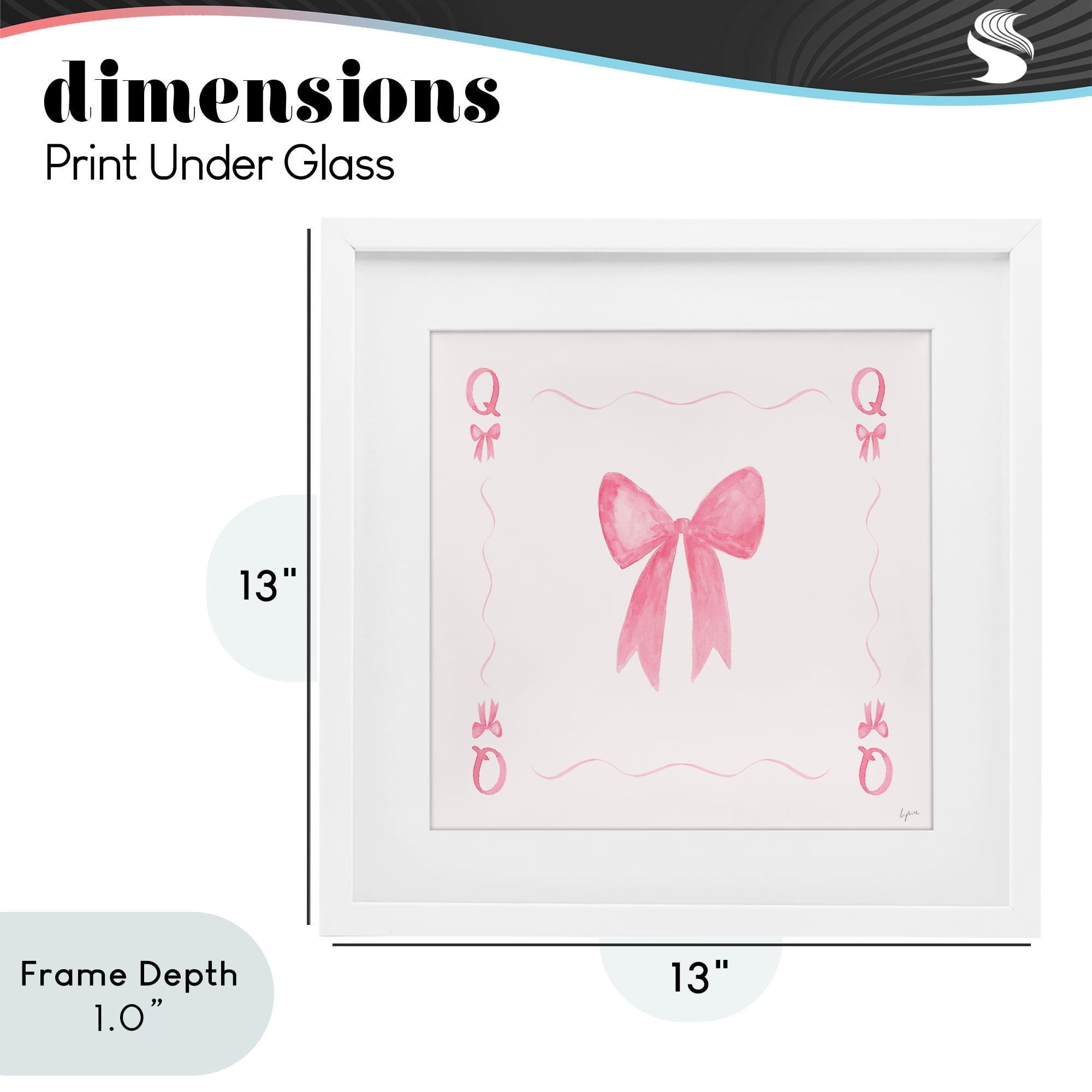 Stupell Industries Queen of Ribbons Card White Framed Print Under Glass, design by Lucille Price