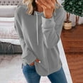 thumbnail image 3 of Women's Hooded Solid Color Hoodie Long Sleeve Top Hoodie Casual Autumn Winter Blouses Hide Belly Baggy Pullover, 3 of 5