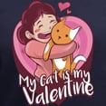 thumbnail image 3 of CafePress - My Cat Is My Valentine T Shirt - Women's V-Neck Dark T-Shirt, 3 of 4