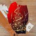 thumbnail image 5 of Camiseta sin tirantes de manga larga hueca con cuello inclinado suelto con estampado navideño para mujer Fridja FKASFK656, 5 of 5
