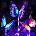 thumbnail image 1 of Luces de jardín solares decorativas para exteriores, paquete de 3 luces de jardín con energía solar con cambios de mariposa multicolor, 1 of 2