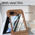 thumbnail image 4 of Dteck Anti-Drop Case for Samsung Galaxy Z Flip 5, Elegant Retro Soft PU Leather Slim Full Body Hard Frame Military Grade Protection for Z Flip 5 Case 5G,Brown, 4 of 8