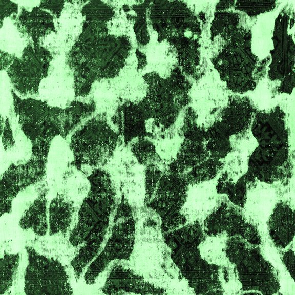 Ahgly Company Indoor Square Abstract Emerald Green Modern Area Rugs, 3' Square