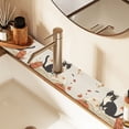 thumbnail image 2 of Yayeee Faucet Mat for Kitchen Sink 30" Diatomite Long Splash Guard Pad, Gray Cartoon Halloween Cat, 2 of 7