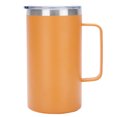 thumbnail image 1 of Taza de café aislada de 20 onzas con tapa, taza para acampar de acero inoxidable, taza revestida duradera de vidrio plano, doble vacío, 1 of 5