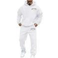 thumbnail image 4 of Valora Everyday Men's Athletic Sweatsuits Set for Daily Casual Wear Two Piece Comfort Fit Coordinated Jogging Outfits White M, 4 of 4