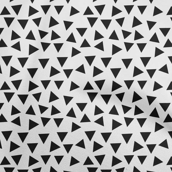 oneOonePolyesterSpandexBlackFabricGeometricTriangleCraftProjectsDecorFabricPrintedByTheYard56InchWide