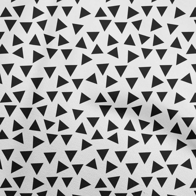 oneOone Velvet Black Fabric Geometric Triangle Craft Projects Decor Fabric Printed by The Yard 58 Inch Wide