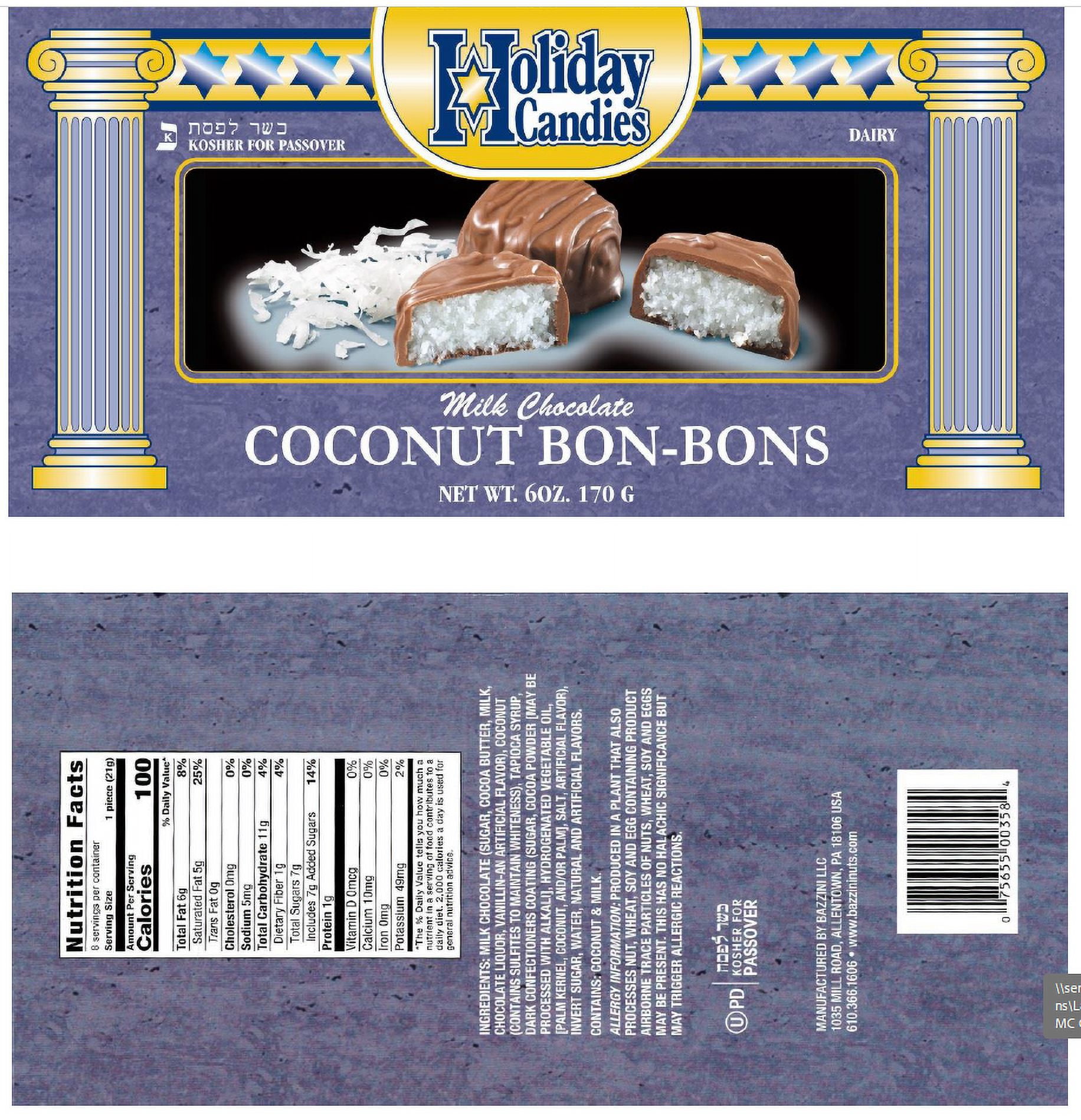 Holiday Choc Milk Coconut Bon Bons KFP 170g