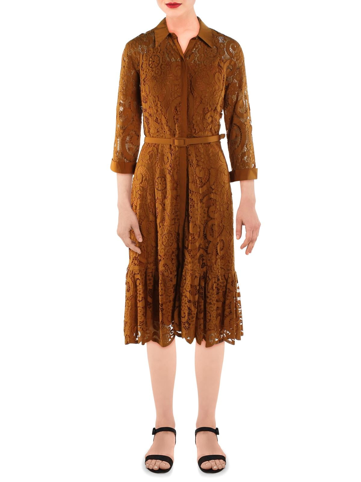 Nanette Lepore Nanette Nanette Lepore Womens Lace Midi Shirtdress Walmart Com Walmart Com