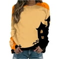 thumbnail image 1 of Suéter de manga larga suelto fino de moda con estampado de Halloween de cuello redondo de primavera y otoño para mujer Pompotops  FGAJ5866, 1 of 4
