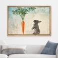 thumbnail image 2 of wall26 Framed Canvas Print Wall Art Rabbit with Carrot on Abstract Blue Background Animals Wildlife Digital Art Realism Rustic Scenic Nature for Living Room, Bedroom, Office - 16"x24" Natur, 2 of 5