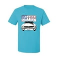 thumbnail image 2 of Wild Bobby, Ford Mustang Country USA 1964 Vintage American License Plate, Cars and Trucks, Men Graphic Tee, Light Turquoise, Medium, 2 of 4