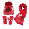 thumbnail image 2 of Conjunto de 3 piezas de gorro y bufanda de punto para mujer, gorro de lana gruesa, guantes y bufanda para Navidad, 2 of 6