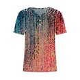 thumbnail image 5 of Camiseta con cuello en V para mujer, informal, de manga corta, con estampado floral, para mujer OAVQHLG3B Store  lin121212, 5 of 5
