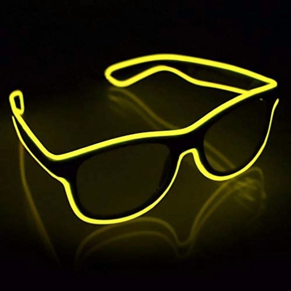 Gafas inalámbricas con iluminación LED YourFocus para una fiesta rave (amarillas)