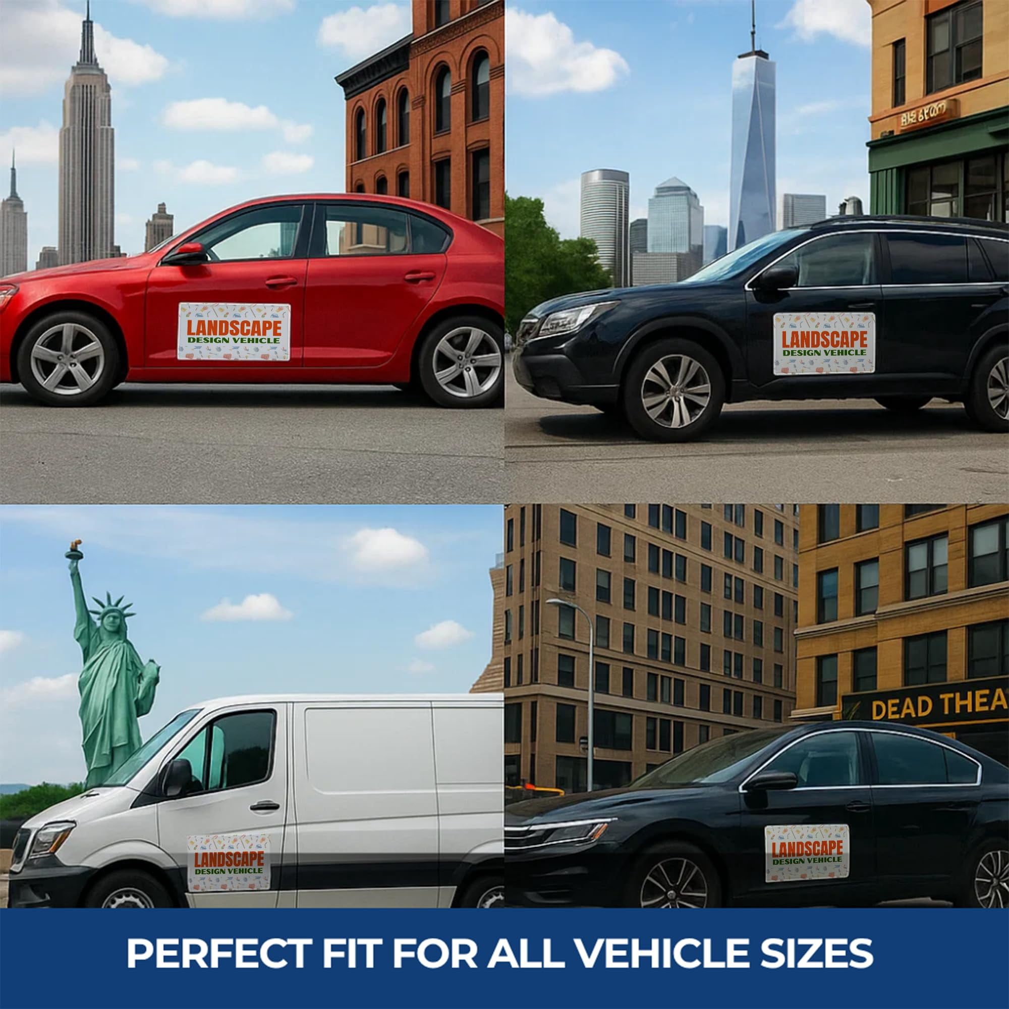 Landscape Design Car Magnet Sign by DC | Flexible Car Magnetic Sheets with Adhesive Backing | 12"x24" Bumper Magnet Sticker for Vehicles, Trucks & Business Advertising Signs | 2 PC | Made in USA