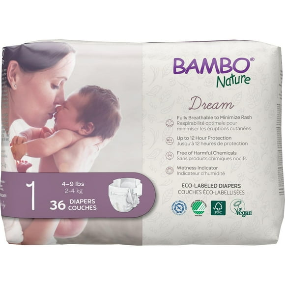 Pañales para bebés Bambo Nature hipoalergénicos, tamaño 1 (36 unidades)