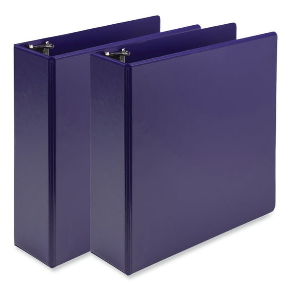Samsill U86808 Earth's Choice 3 Rings 3 in. Capacity 11 in. x 8.5 in. Plant-Based Economy Round Ring View Binders - Purple (2/Pack)