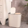 thumbnail image 6 of AuroraX White Compartment Trash Can with Lid for Kitchen Waste 4.3 Gallon Dry and Wet Separation Garbage Can Plastic Contemporary Garbage Bin for Home, Bathroom, Office, 6 of 6
