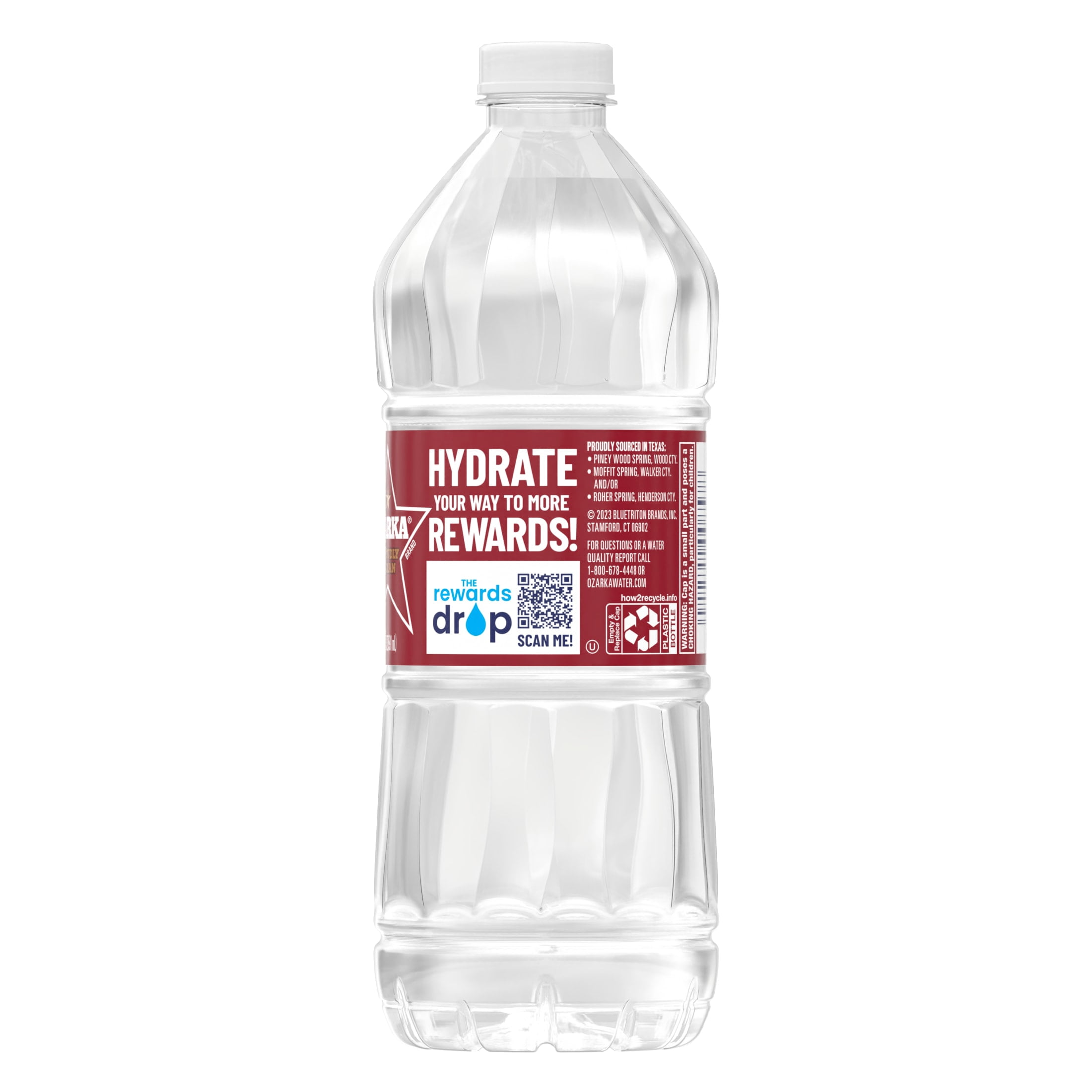 Ozarka Texas Spring Water, 20 Fl Oz, Single Plastic Bottle