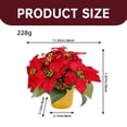 thumbnail image 3 of Potted Red Christmas Plant Artificial Poinsettia in Pot with Pinecones Tabletop Centerpiece Home Office Decor, 3 of 9