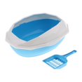 thumbnail image 3 of Caja de arena para gatos de color , bandeja para inodoro, bandeja vallada con pala Azul jinwen Bandeja de arena para mascotas, 3 of 7