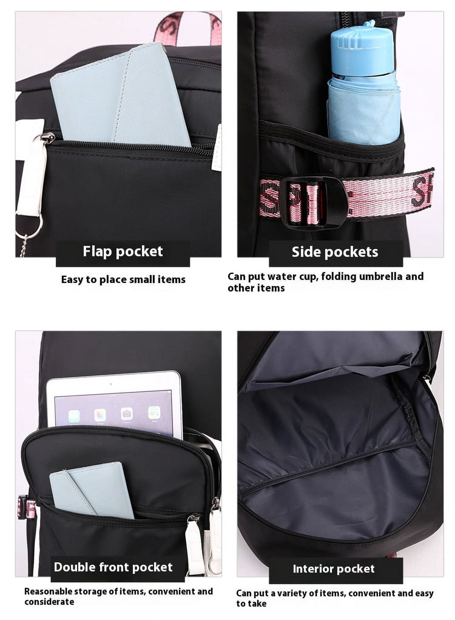 Stitch School Bag,Stitch Backpack Student School Bag, Usb Charging Bag Computer Bag,Thickened Large Capacity Travel Bag,Back to School Backpack Schoolbag,Cute Casual Travel  Bookbag