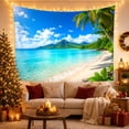 thumbnail image 3 of Ocean Waves Tropical with Beach Main Pristine Sand, Mystical Fantasy for Space Lovers, Galaxy Room Decor, Housewarming Gift, Tapestry Wall Hanging for Bedroom and Dorm, 3 of 7