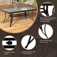 thumbnail image 6 of Boyel Living 66"x36" Outdoor Cast Aluminum Rectangular Dining Table, Patio Table Porcelain Top with Umbrella Hole, Dark Gold, 6 of 7