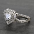 thumbnail image 2 of Caratup 0.90 Carat Heart Cut Genuine Diamond Solitaire (F-G/VS1) Beautiful Wedding Ring for Girls Solid 18K White Gold Size 3, 2 of 7