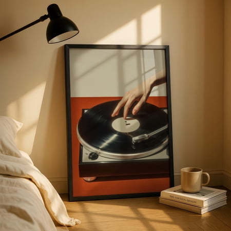 Retro Record Player Art Print Wall Art Vinyl Minimalist Retro Decor player vinyl Contemporary Turntable Vintage Music Poster vintage vinyl Lover Gift Music Unfreamed Poster 20x30