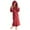 #0060-Red, variant on Plush Robes for Women Warm Fleece Hooded Bathrobe Super Soft Long Spa Robe with Pockets