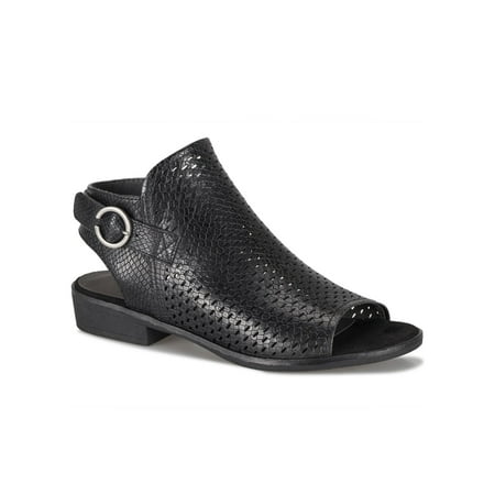 

BARETRAPS Womens Black Perforated Comfort Scotlyn Open Toe Block Heel Buckle Dress Sandals 8 M