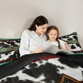 thumbnail image 5 of jejeloiu Geometric Stripes Pattern Full Size Comforter Sets,Cow Cattle Hide Bedding Comforter Set,Cyan Brown Lines Bedding Sets For Girls Kids,Microfiber Bedroom Decor Reversible,3 Pieces, 5 of 8