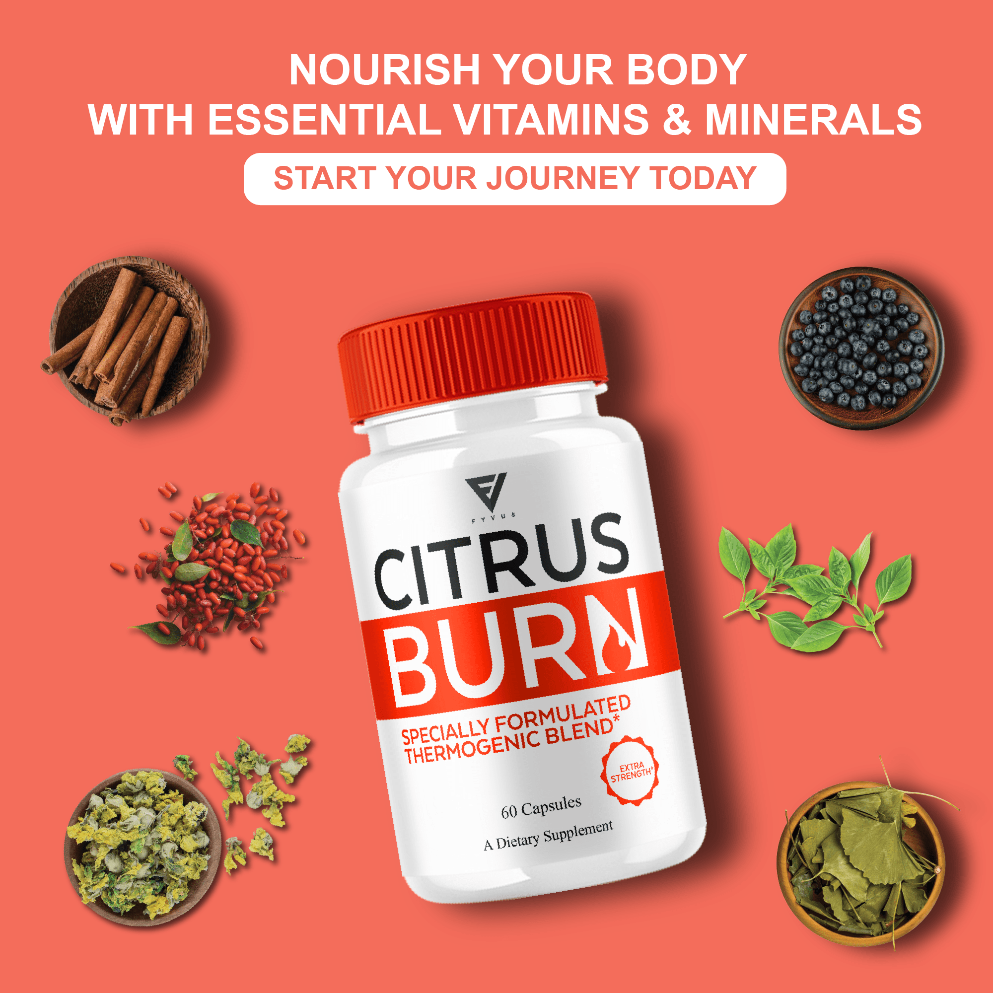 (5 Pack) Citrus Burn Weight Management Capsules, CitrusBurn Advanced Daily Health Formula Pills (300 Capsules)
