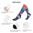thumbnail image 5 of Lsque Hip-Hop DJ Dolphin Pattern Sport Compression Socks for Men & Women 15-20 mmHg Knee High Nurse Pregnant Running Medical and Travel Athletic, 5 of 6