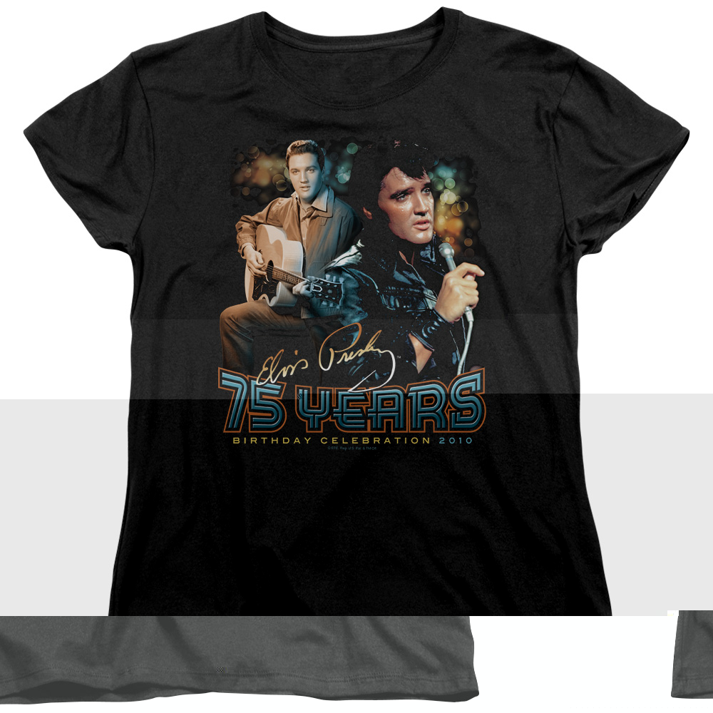 Elvis Presley 75 Years Women's T-Shirt Black