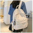 thumbnail image 3 of Mochila estética Mochila de flores Mochila floral linda Mochila de primavera y verano Mochila informal (azul), 3 of 5