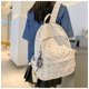 thumbnail image 3 of Mochila estética Mochila de flores Mochila floral linda Mochila de primavera y verano Mochila informal (azul), 3 of 5